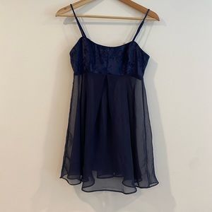 Victoria’s Secret navy blue sheer teddy lingerie top
Size XS